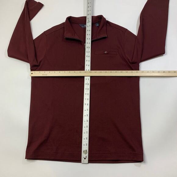 Hart Schaffner Marx Sweatshirt Mens Medium Garnet Red Cotton 1/4 Zip Pullover - Picture 6 of 11